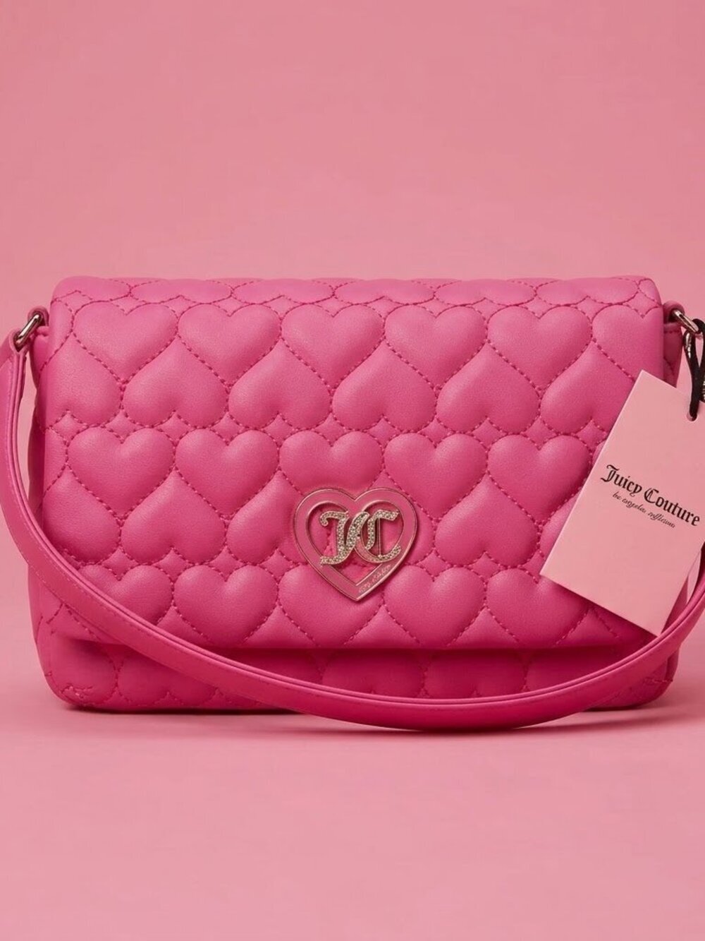 NWT Juicy Couture Medium Pink Heart Embossed Purse